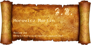 Horovicz Martin névjegykártya